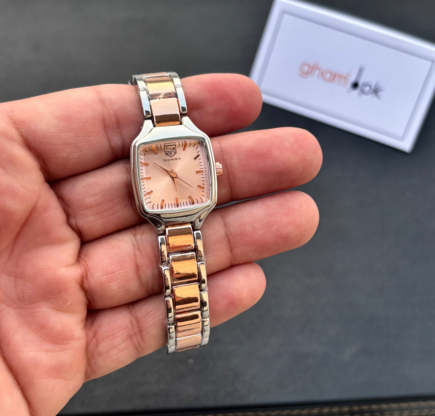 SquareAura - Original True Worth - Elegant & Premium - With Free Mystery Jewelry Box