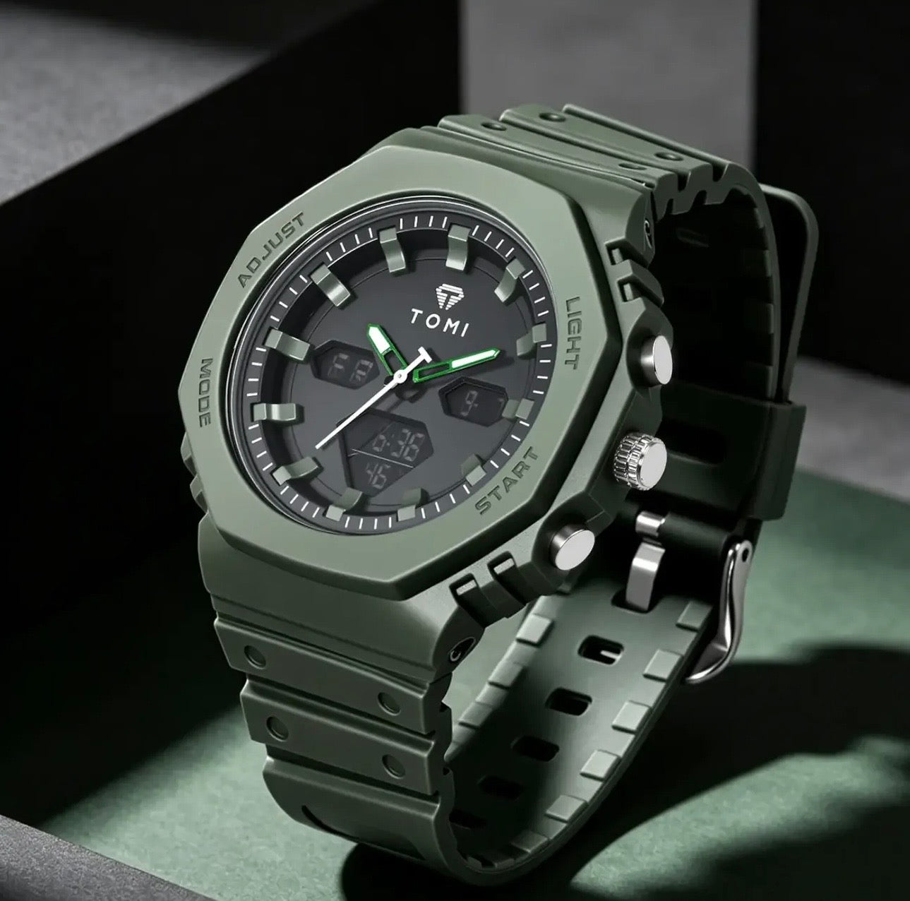 Rugged Edition Commando - TOMI Dual Time Flagship Model - Water Resistant Durable & Comfortable Straps
