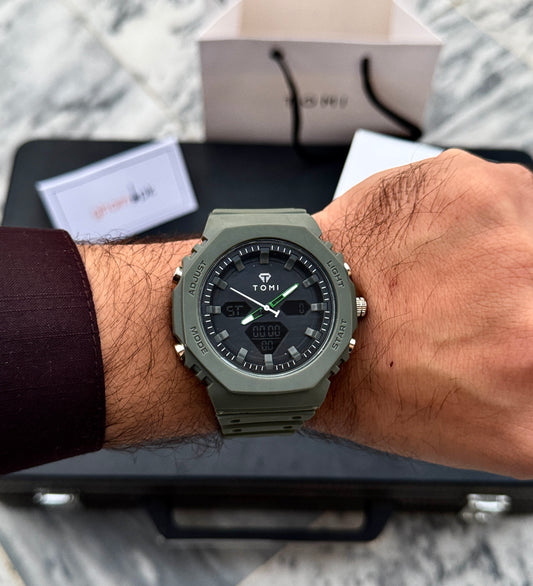 Rugged Edition - TOMI Dual Time Flagship Model - Water Resistant Durable & Comfortable Straps