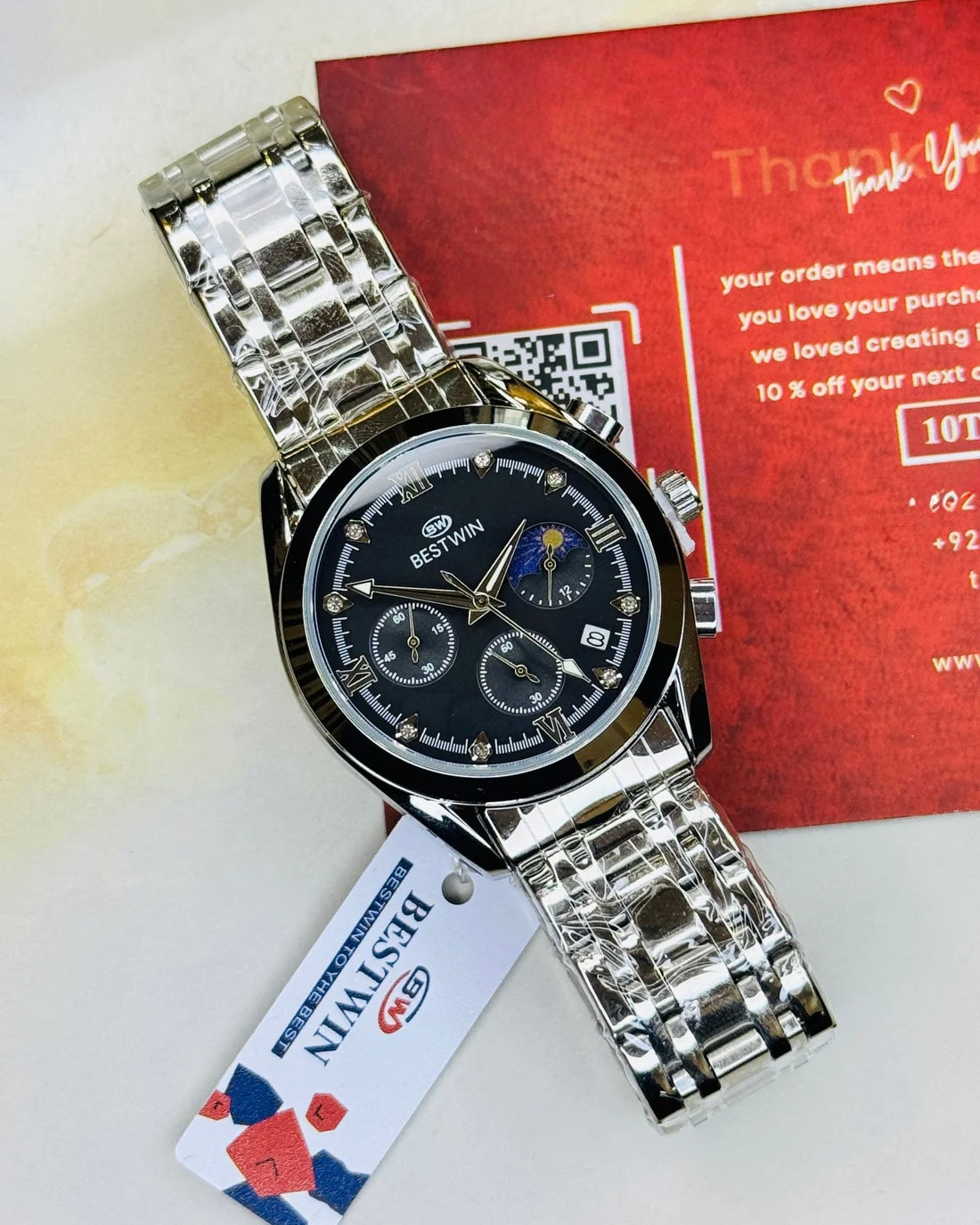 Original BESTWIN - High Grade Heavy Weight Series - Mineral glass - Full Chronograph