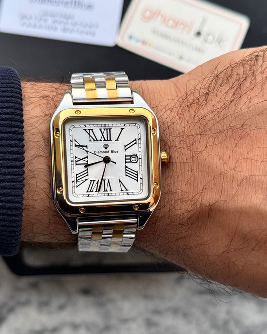 Roman Square - Premium Grade Series - Solid Chain & Lock - Original Diamond Blue