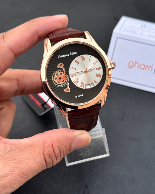 Premium Cristiano Aillen- Metal Body - High Grade Leather straps