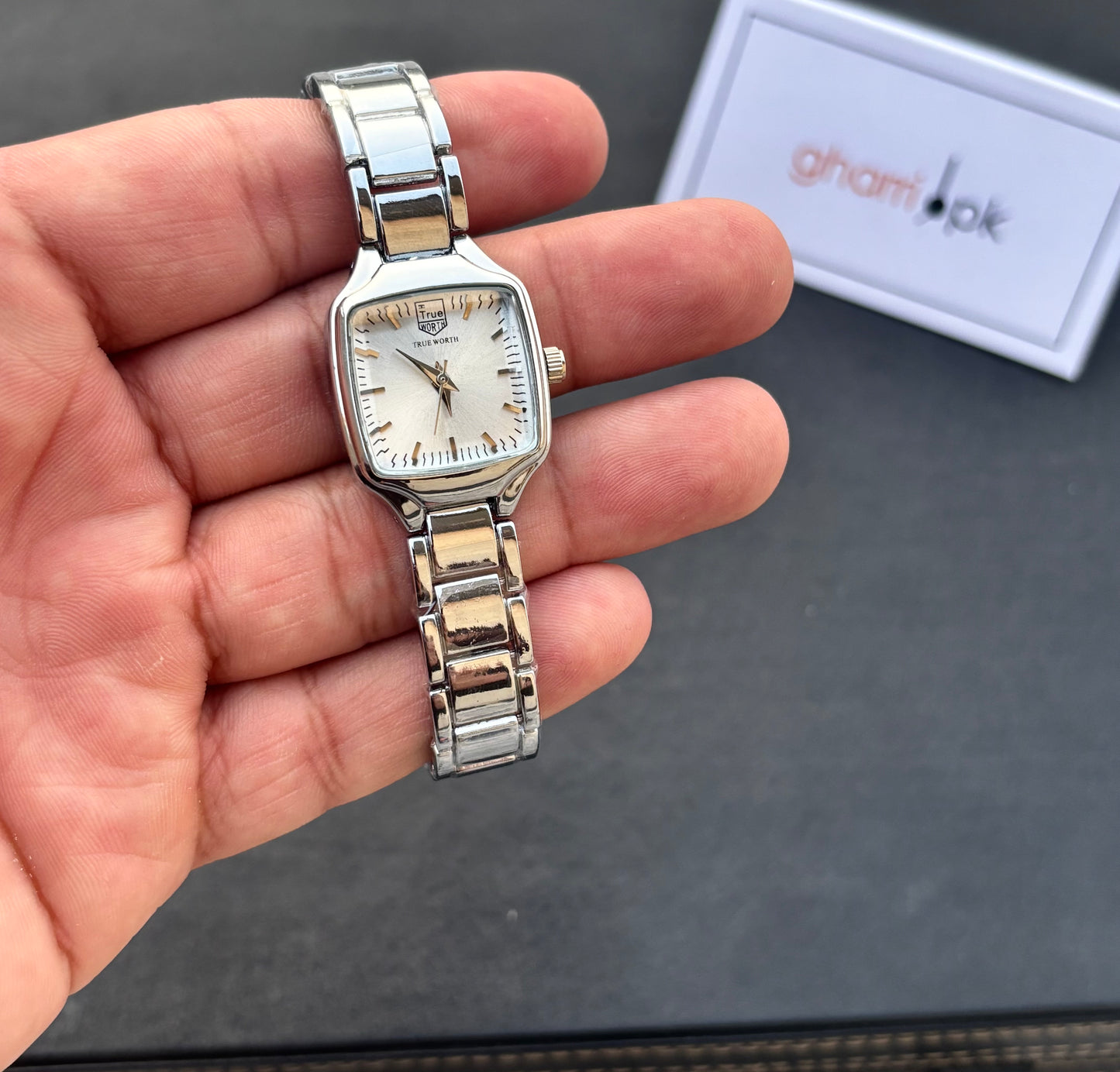 SquareAura - Original True Worth - Elegant & Premium - With Free Mystery Jewelry Box