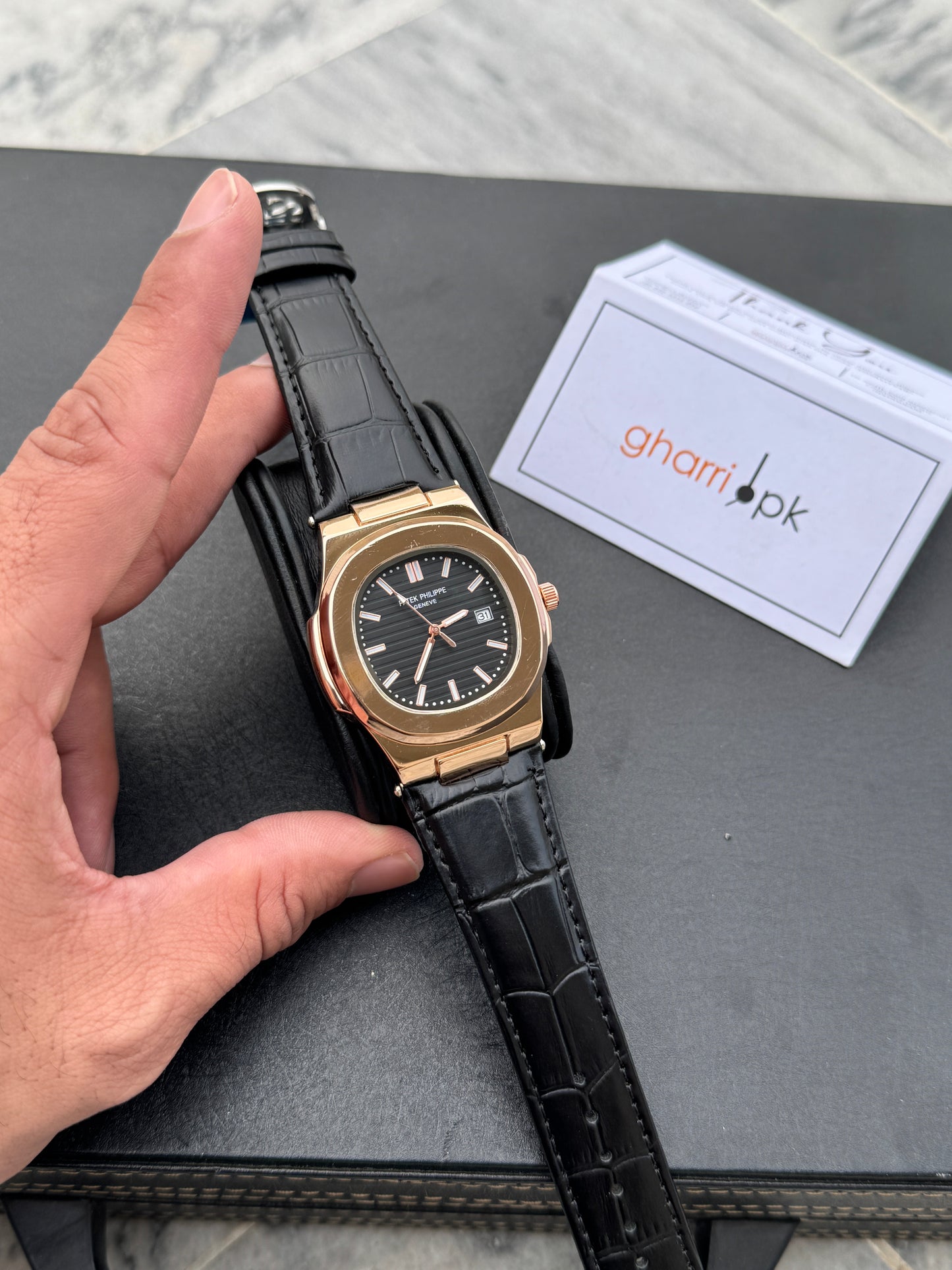 Patek phillipe- High Grade Leather Strap - Ultra Premium Finish