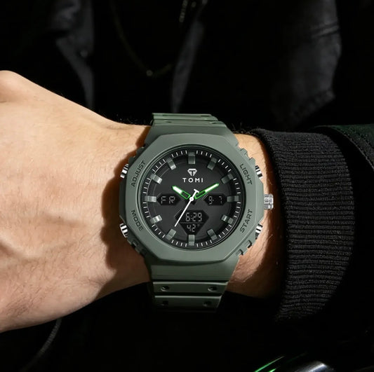 Rugged Edition Commando - TOMI Dual Time Flagship Model - Water Resistant Durable & Comfortable Straps