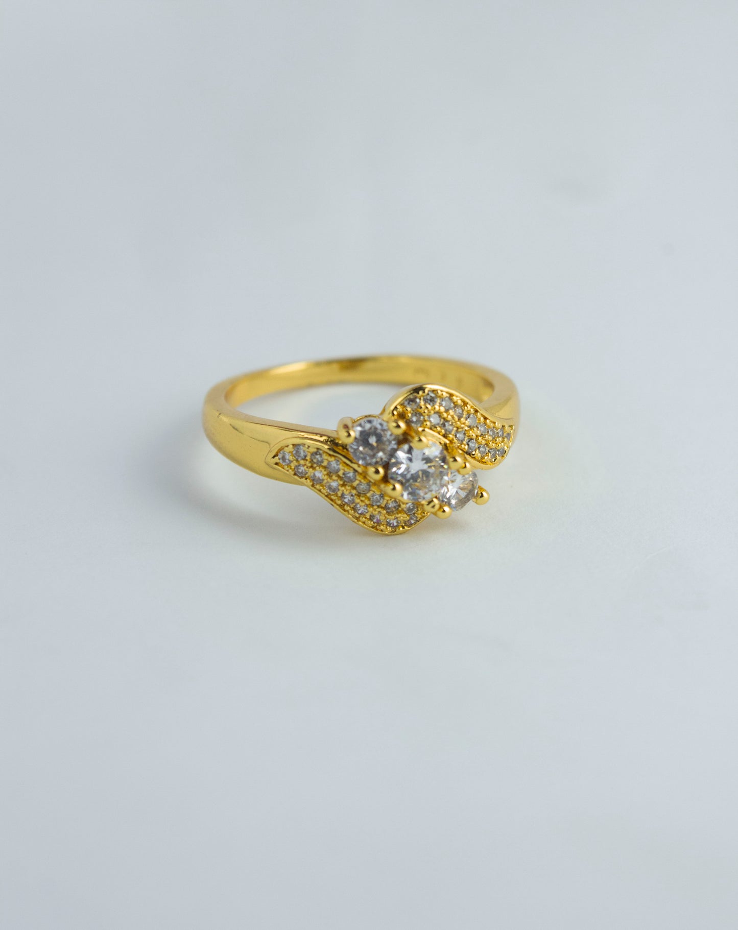 Diamond Zircon Ring - One Carat Gold Plated
