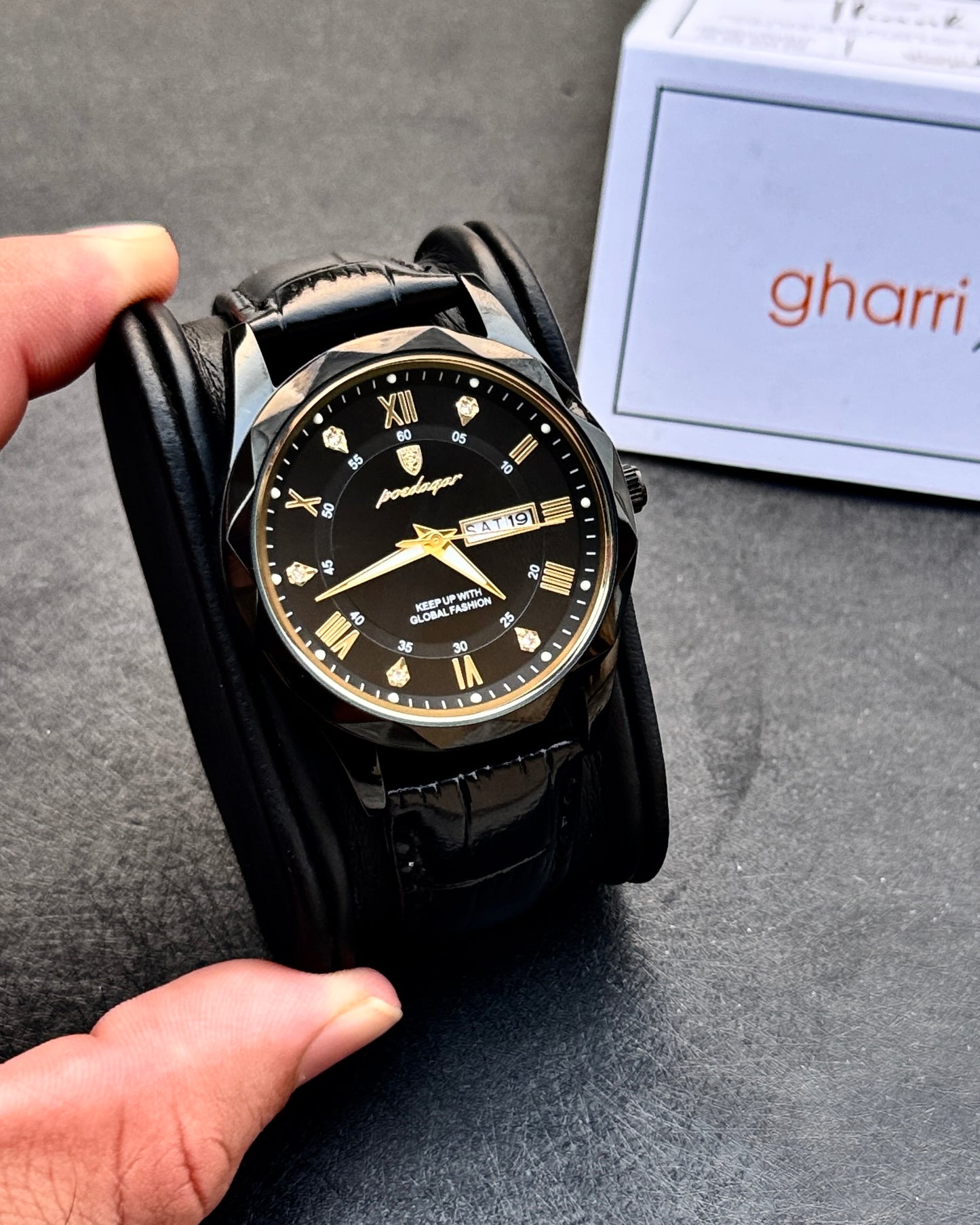 Poedagar OctaPrime series - High Grade Leather Strap - Ultra Premium Finish