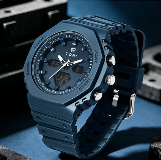 Rugged Edition - TOMI Dual Time Flagship Model - Water Resistant Durable & Comfortable Straps