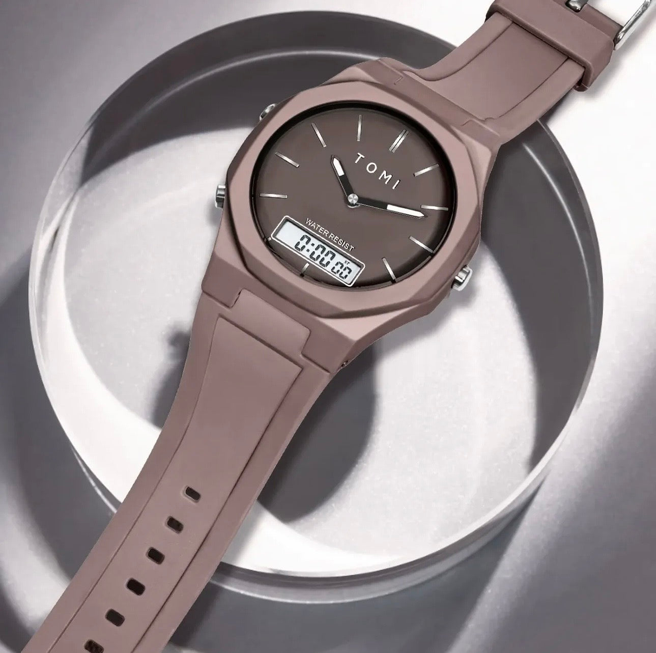 Pro 1.0 Edition (Retro Brown) - Latest TOMI Dual Time Model - Water Resistant Durable & Comfortable Straps