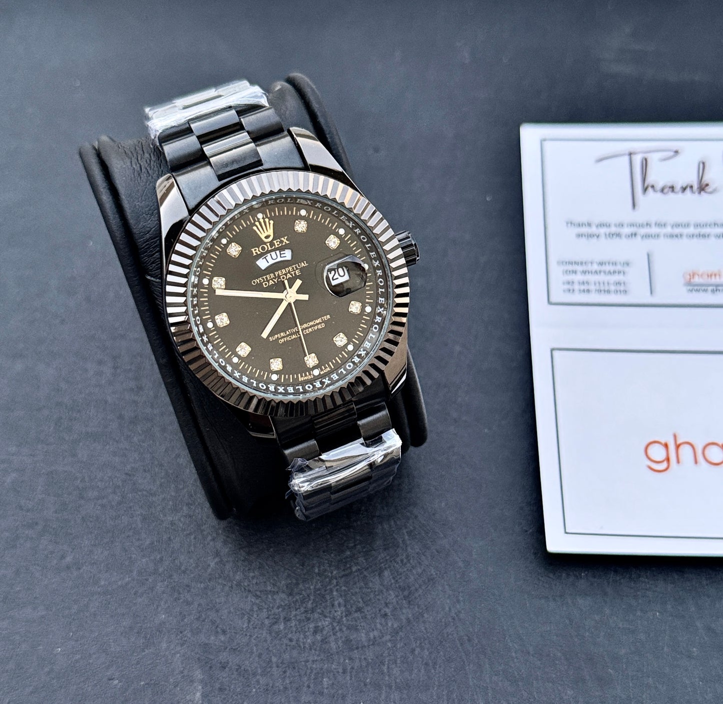 Sapphire Black Master Clone Watch - RLX Series - Mineral glass - Ultra premium chain & Lock