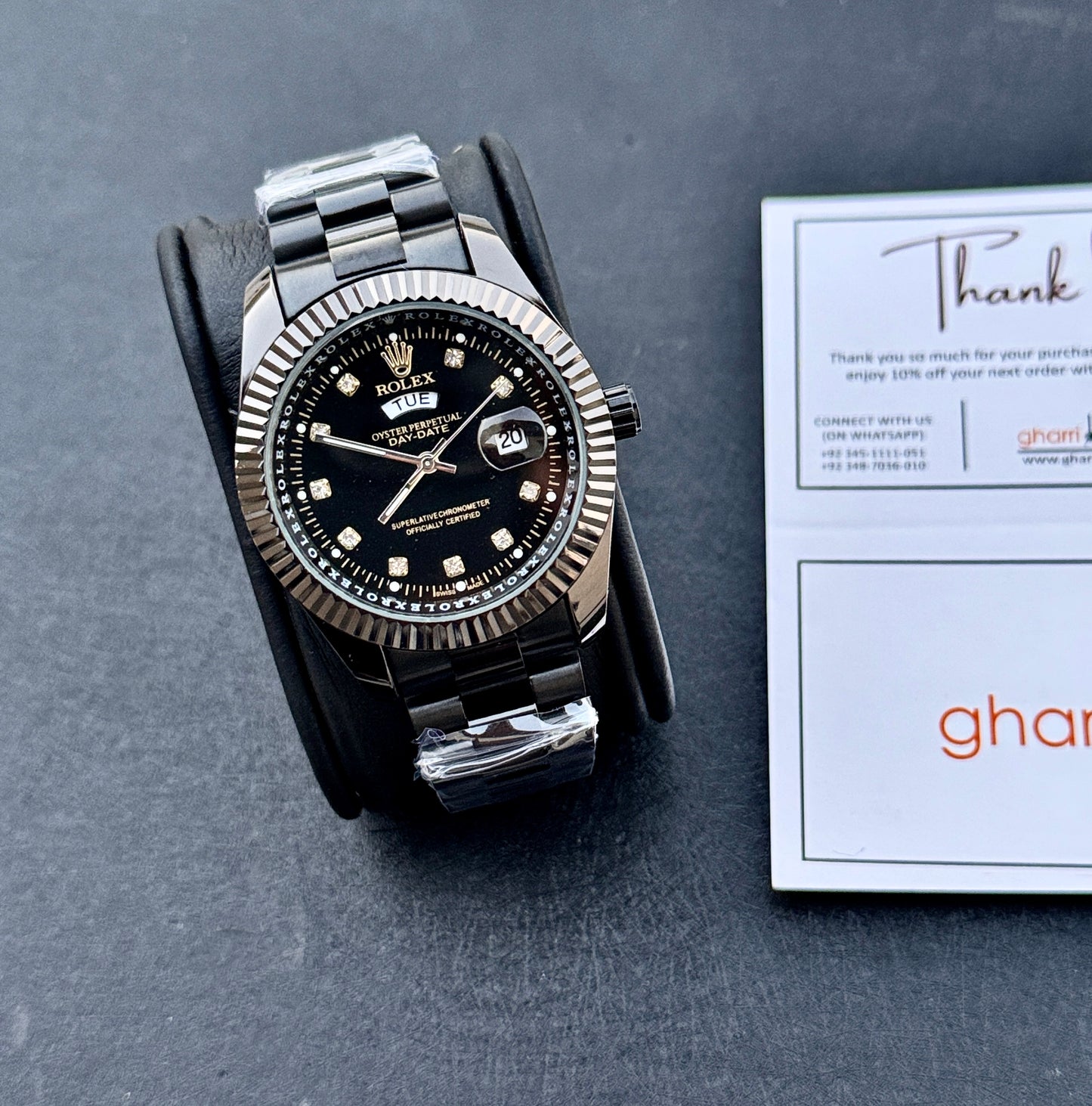 Sapphire Black Master Clone Watch - RLX Series - Mineral glass - Ultra premium chain & Lock