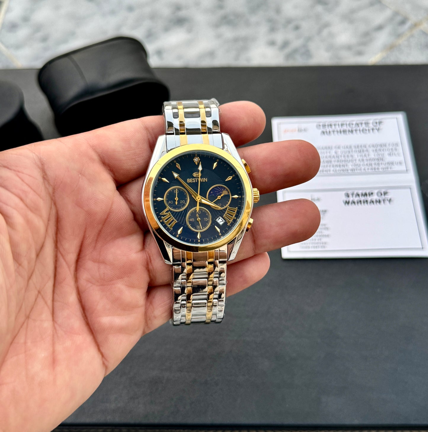Original Bestwin - Heavy Weight Series - Mineral glass - Full Chronograph & Moongraph -