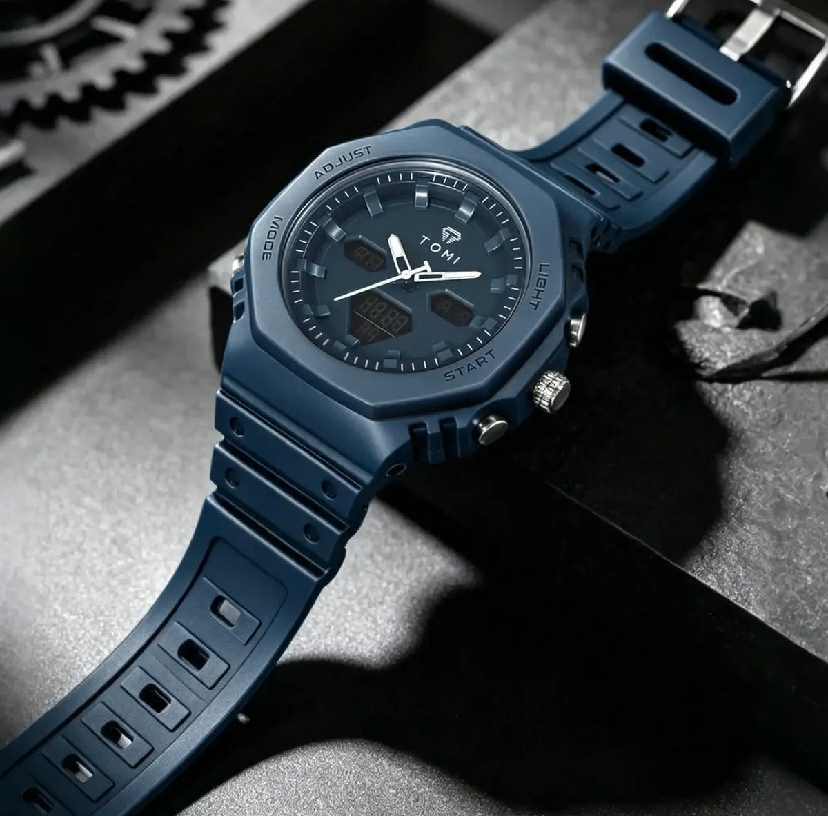 Rugged Edition - TOMI Dual Time Flagship Model - Water Resistant Durable & Comfortable Straps