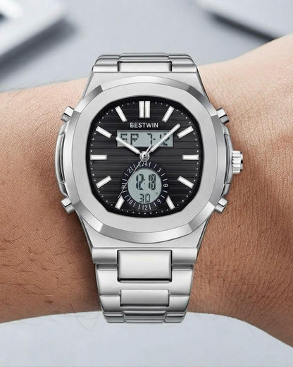 Original BESTWIN - Elyron Series - High Grade Heavy Weight Series - Mineral glass - Dual time