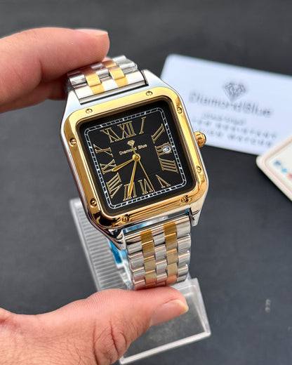 Roman Square - Premium Grade Series - Solid Chain & Lock - Original Diamond Blue