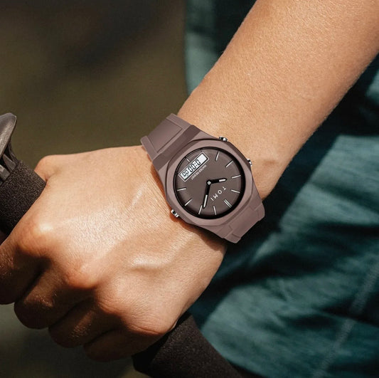 Pro 1.0 Edition (Retro Brown) - Latest TOMI Dual Time Model - Water Resistant Durable & Comfortable Straps