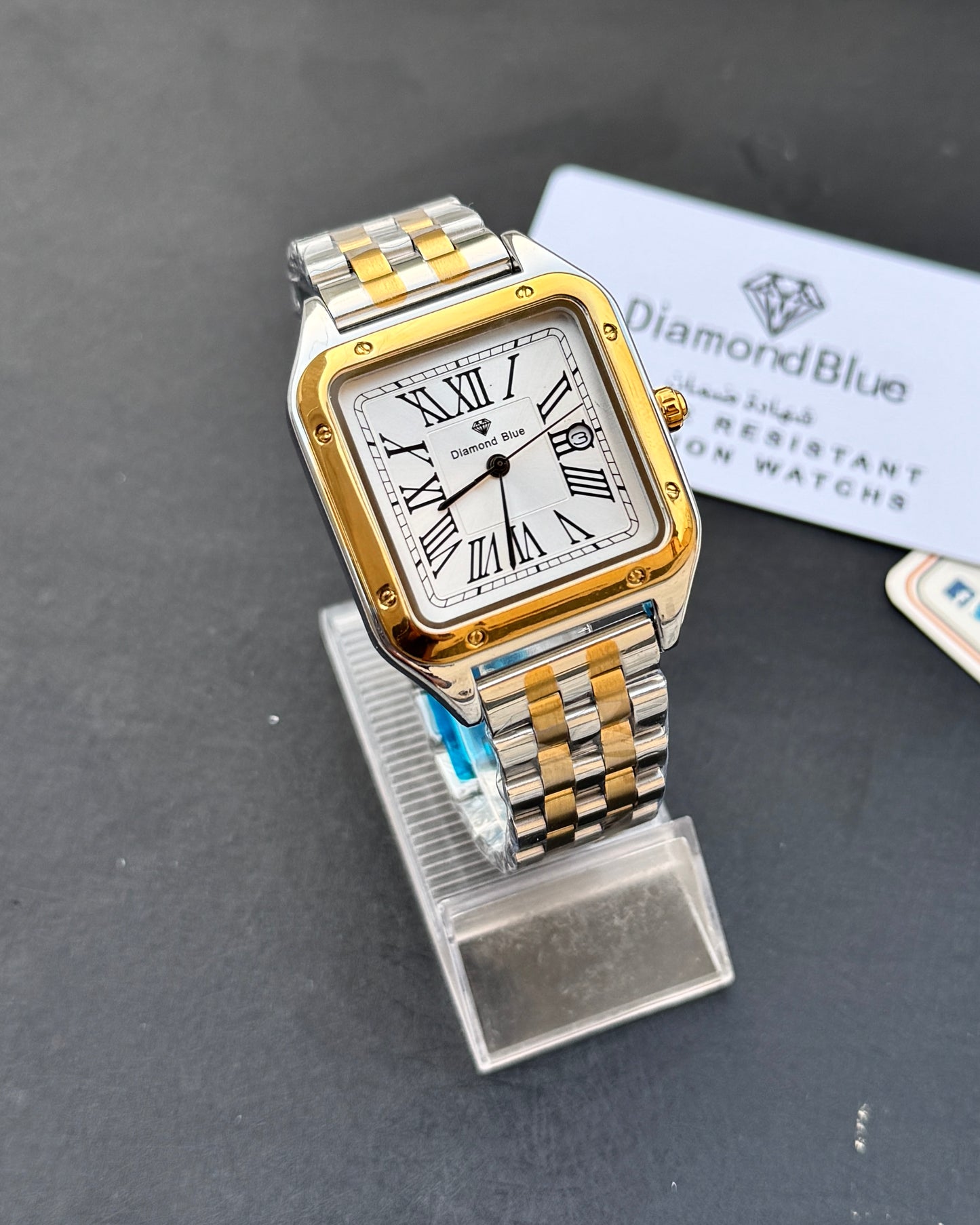 Roman Square - Premium Grade Series - Solid Chain & Lock - Original Diamond Blue