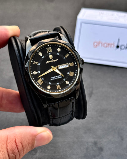 Poedagar OctaPrime series - High Grade Leather Strap - Ultra Premium Finish