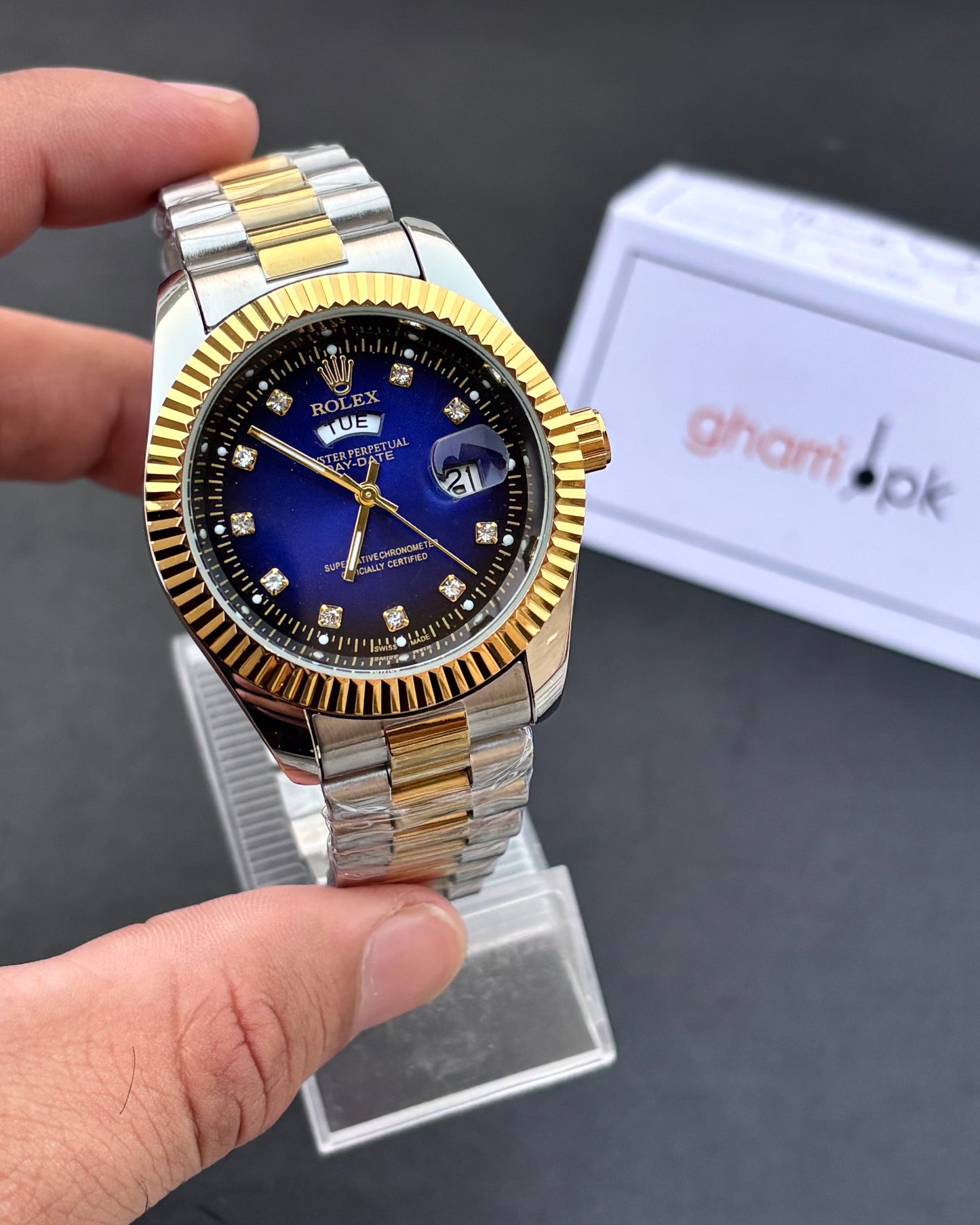 Luxury Oyster Edition - RLX Series - Heavy & Composed Chain - Crystal Finish