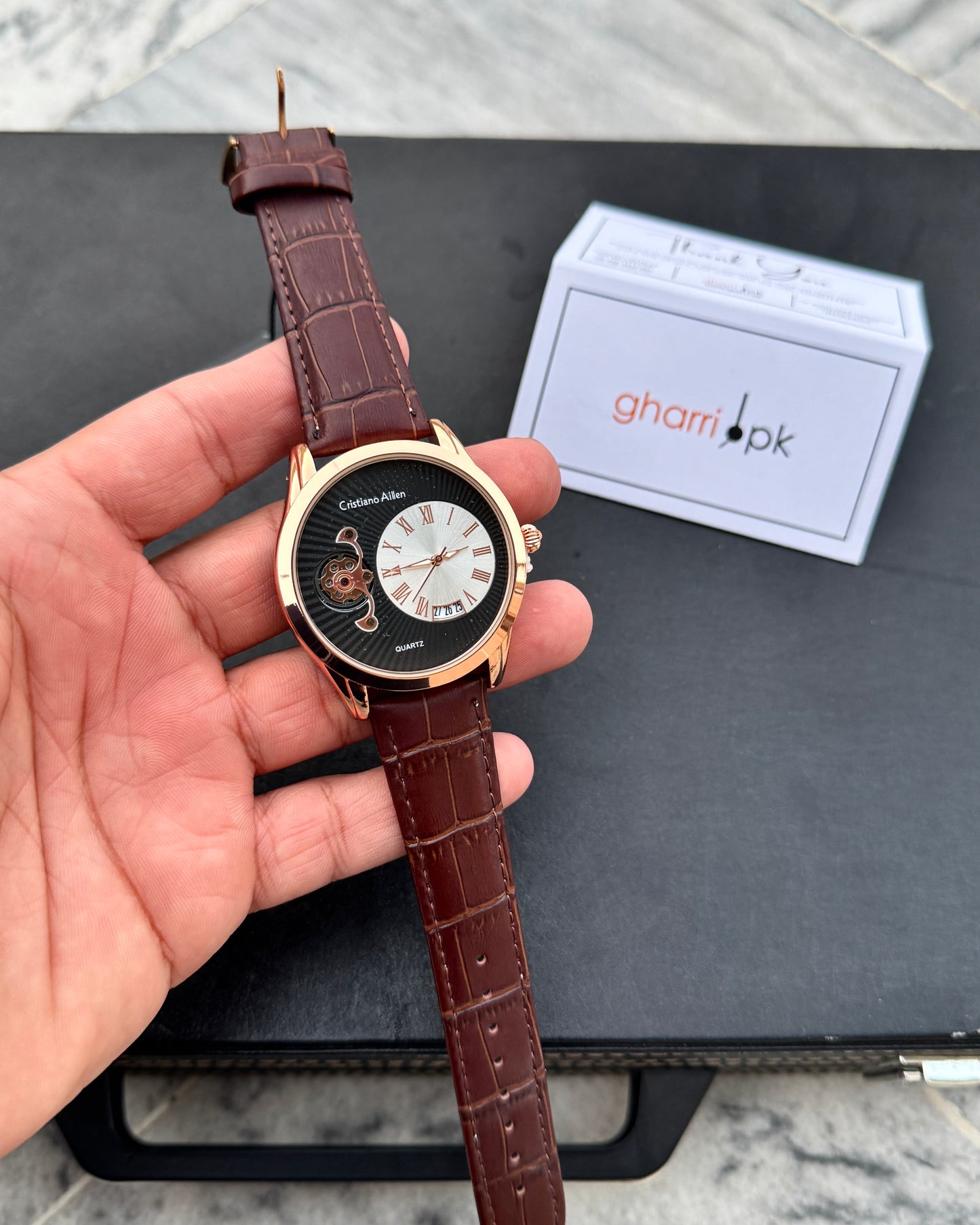 Premium Cristiano Aillen- Metal Body - High Grade Leather straps