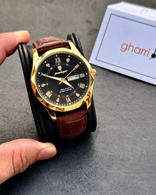 Poedagar OctaPrime series - High Grade Leather Strap - Ultra Premium Finish