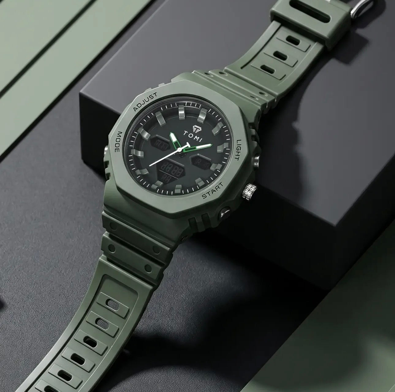 Rugged Edition Commando - TOMI Dual Time Flagship Model - Water Resistant Durable & Comfortable Straps
