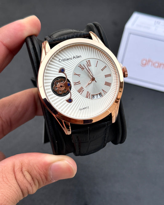 Premium Cristiano Aillen- Metal Body - High Grade Leather straps