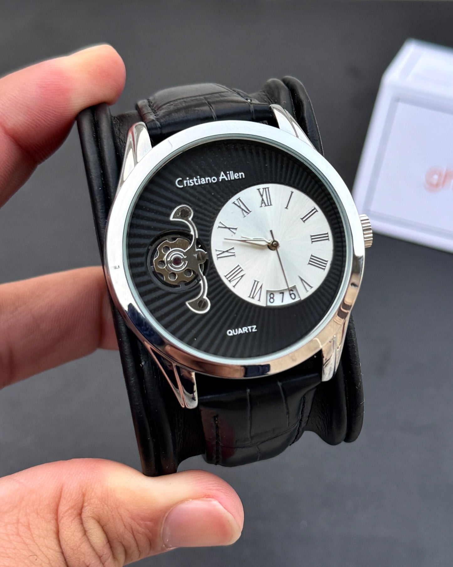 Premium Cristiano Aillen- Metal Body - High Grade Leather straps