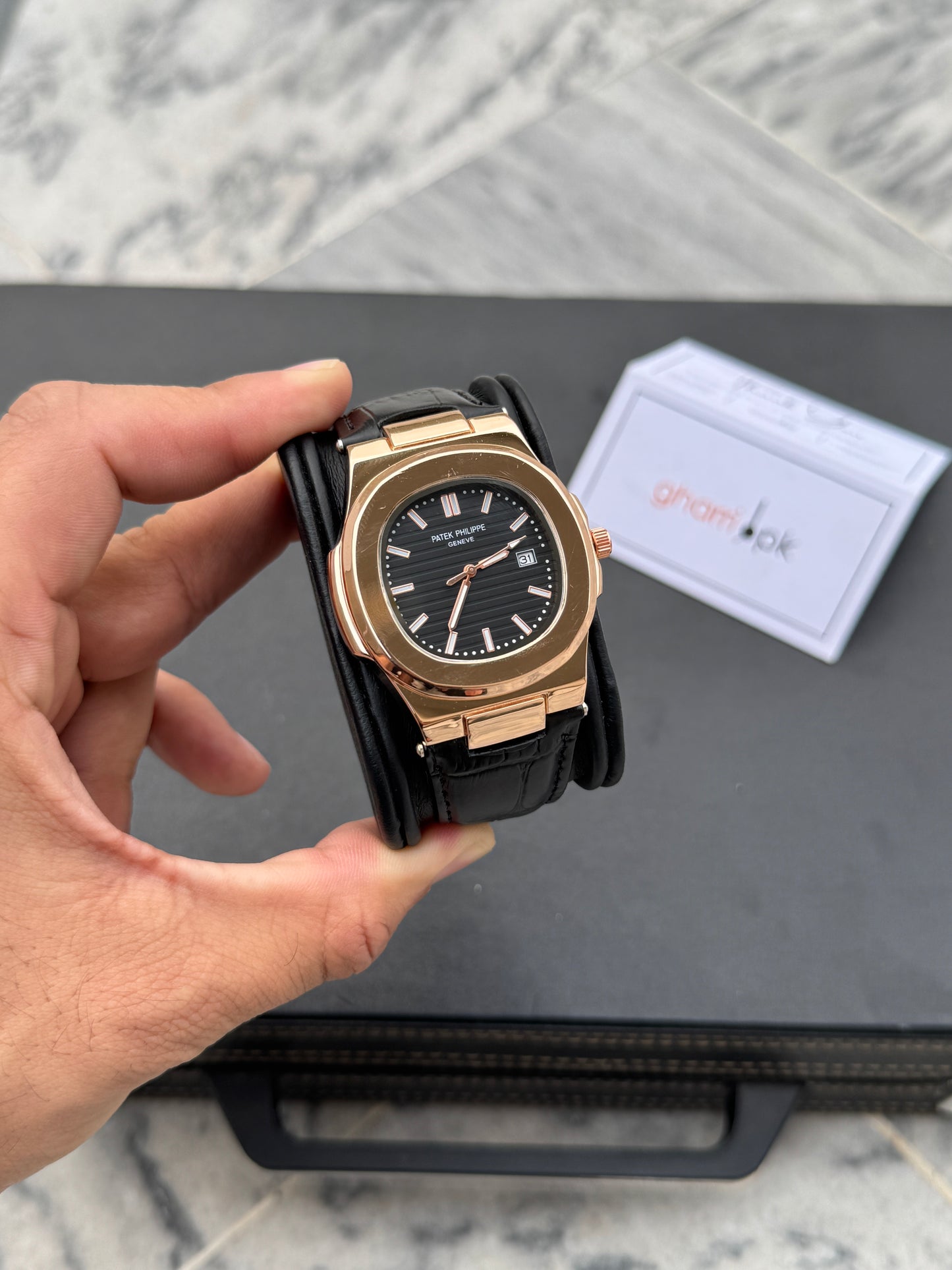 Patek phillipe- High Grade Leather Strap - Ultra Premium Finish