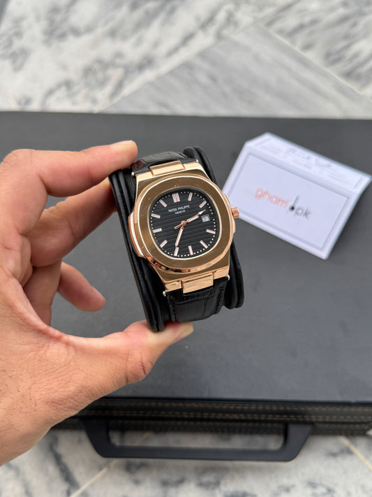 Patek phillipe- High Grade Leather Strap - Ultra Premium Finish