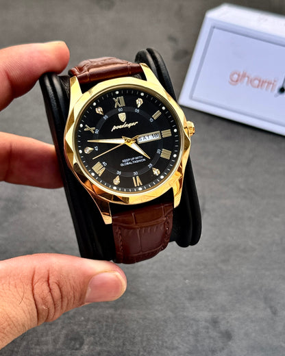 Poedagar OctaPrime series - High Grade Leather Strap - Ultra Premium Finish