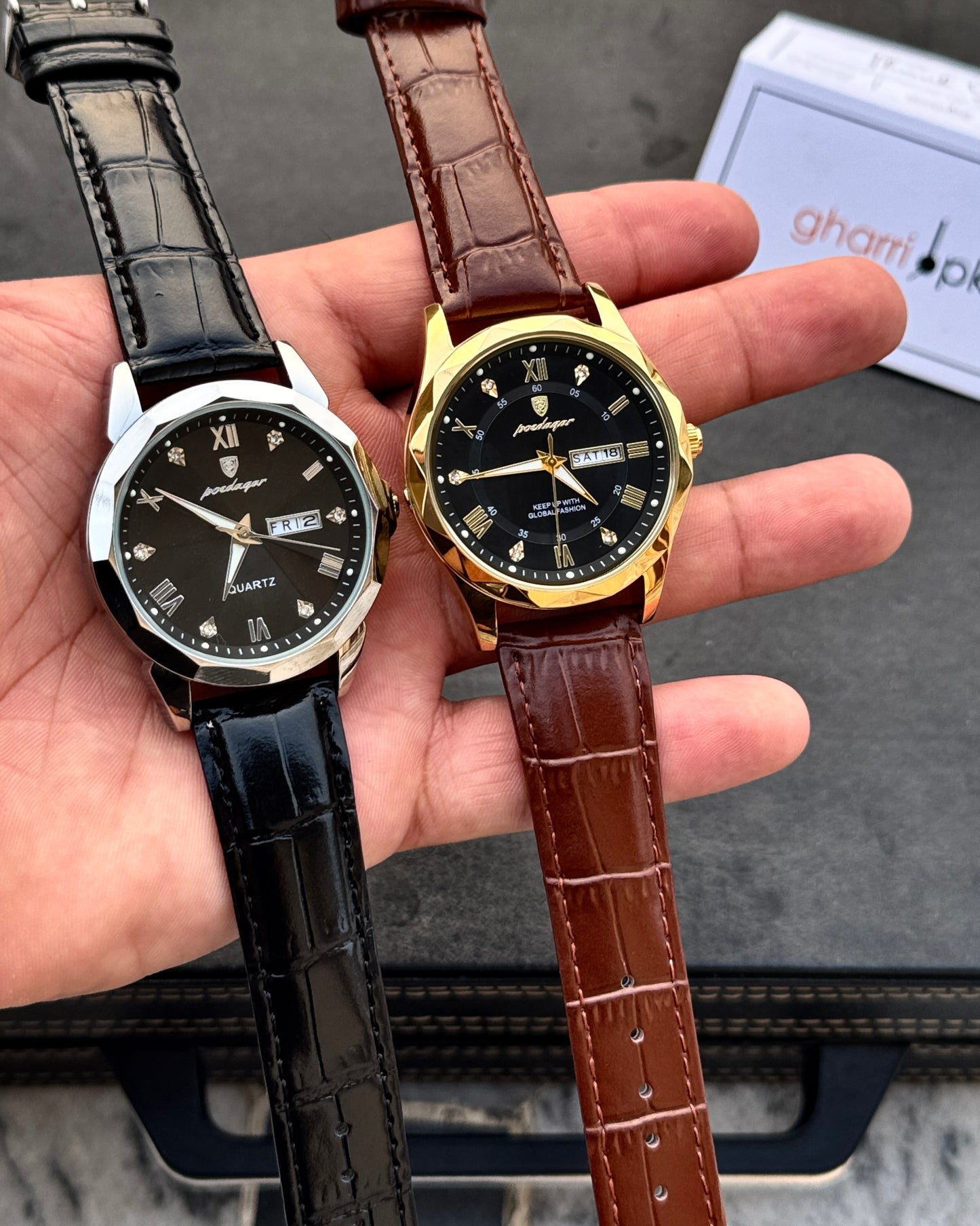 Poedagar OctaPrime series - High Grade Leather Strap - Ultra Premium Finish