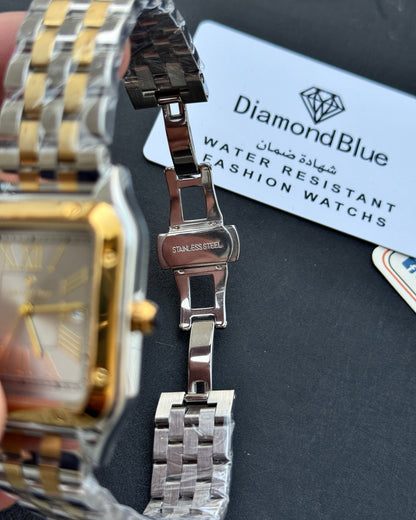 Roman Square - Natural Titanium - Premium Grade Series - Solid Chain & Lock