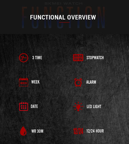 Original SKMEI - 3 time Chrono - Alloy Case - Water Resistant (30M)