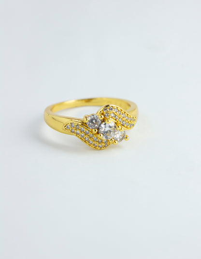 Diamond Zircon Ring  - One Carat Gold Plated