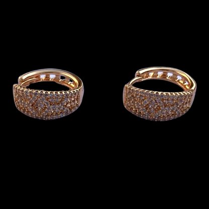 Modern In-Line Zircon Clip Earrings