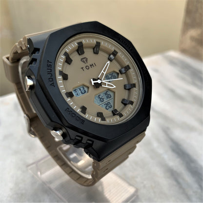 Rugged Edition - TOMI Dual Time Flagship Model - Water Resistant Durable & Comfortable Straps