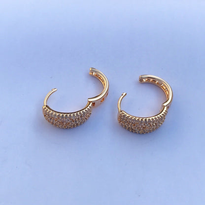 Modern In-Line Zircon Clip Earrings