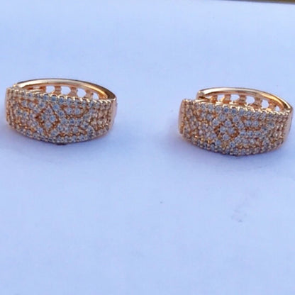 Modern In-Line Zircon Clip Earrings