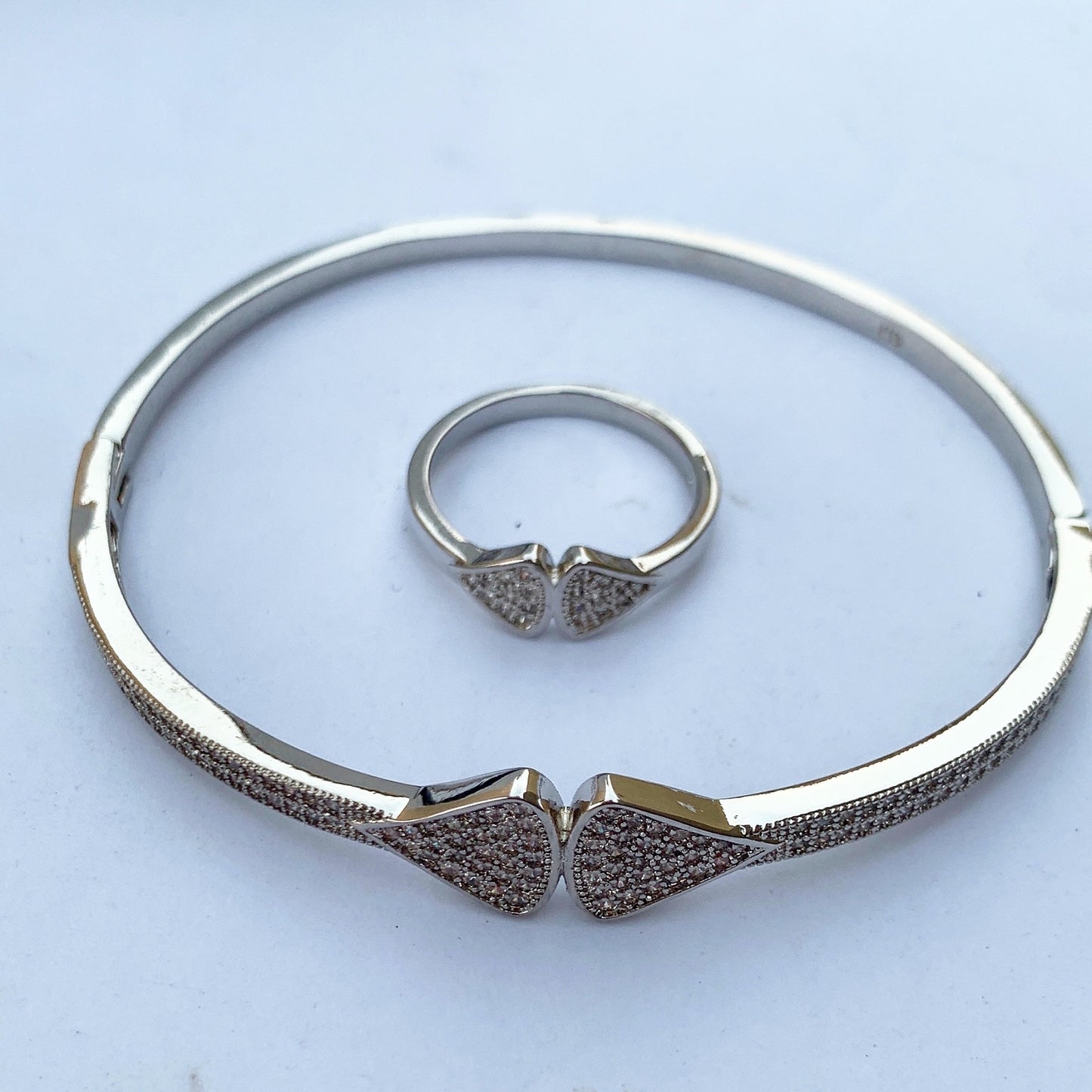 Delicate Micro Pave Bracelet & Ring Set - Signature Edition