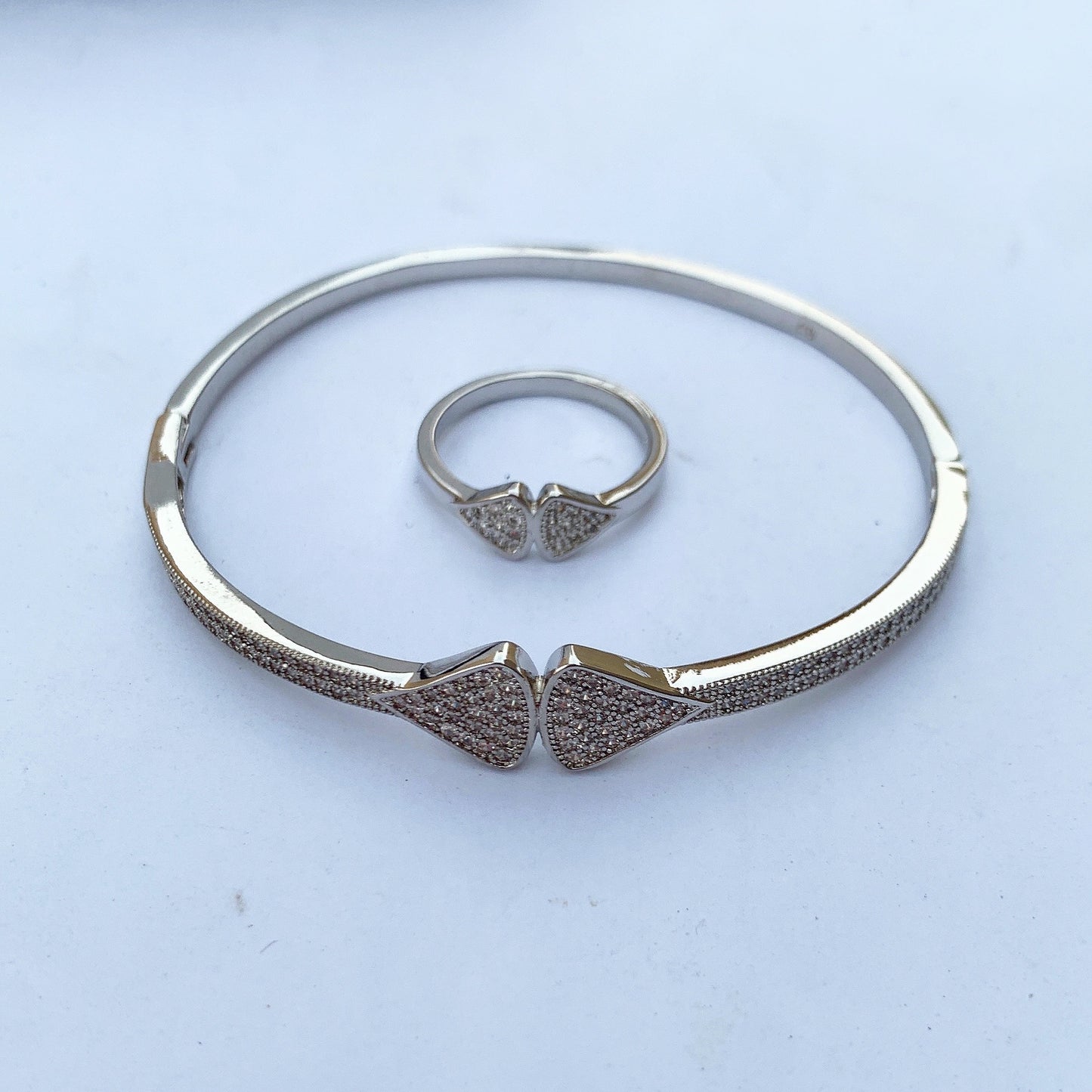 Delicate Micro Pave Bracelet & Ring Set - Signature Edition