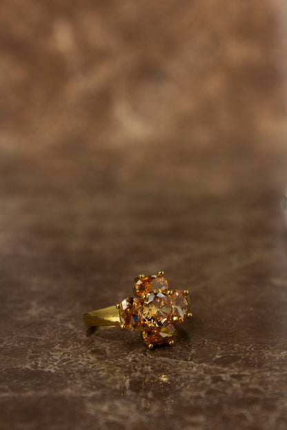 Special Sleek Design Ring  - One Carat Gold Plated