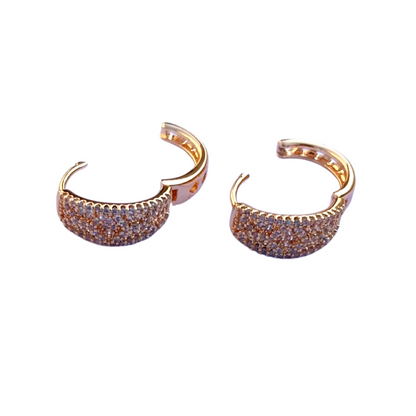 Modern In-Line Zircon Clip Earrings